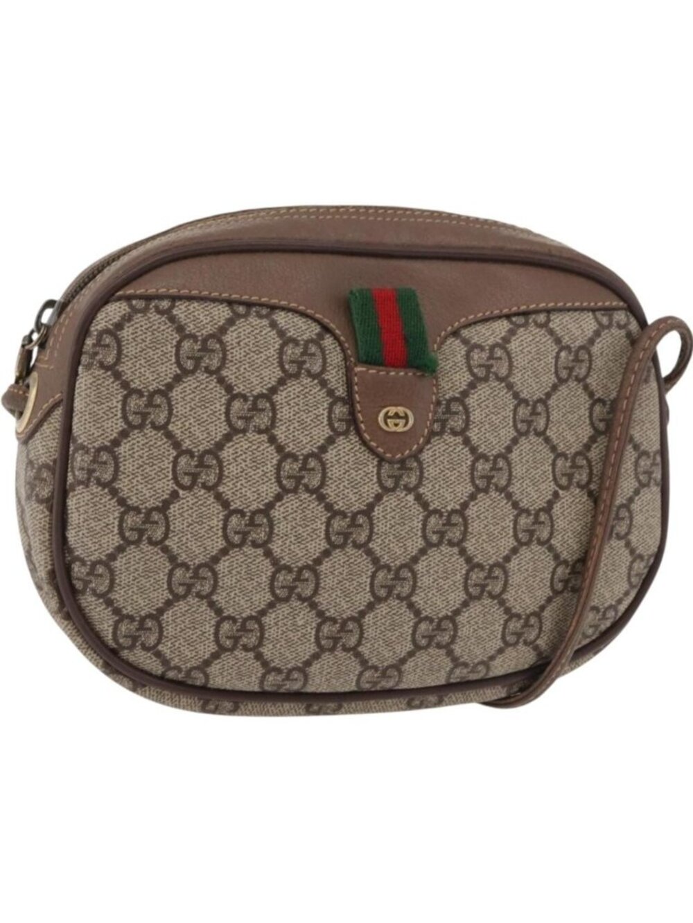 GUCCI GG Supreme Web Sherry Line Bag PVC Beige 007 58 6112 4023